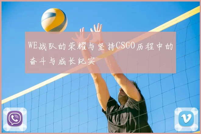 WE战队的荣耀与坚持CSGO历程中的奋斗与成长纪实