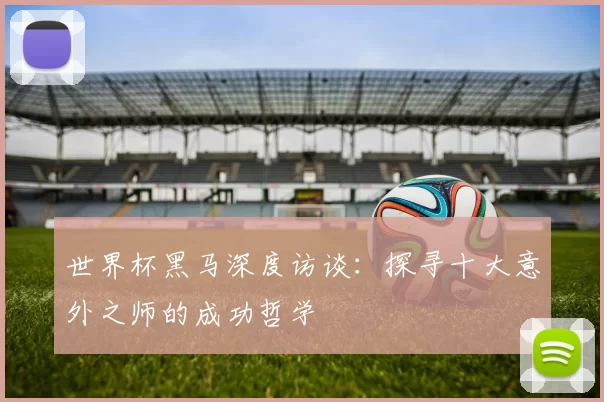 世界杯黑马深度访谈：探寻十大意外之师的成功哲学