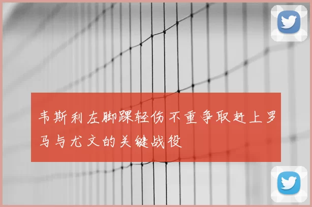 韦斯利左脚踝轻伤不重争取赶上罗马与尤文的关键战役